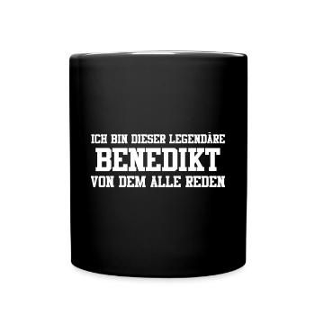 Benedikt Name Design - Tasse einfarbig - Schwarz - Vorne