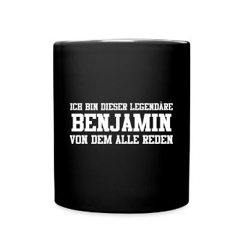 Benjamin Name Design - Tasse einfarbig - Schwarz - Vorne