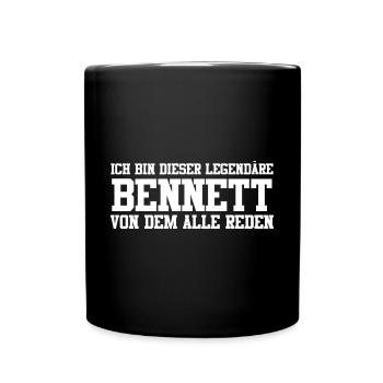 Bennett Name Design - Tasse einfarbig - Schwarz - Vorne