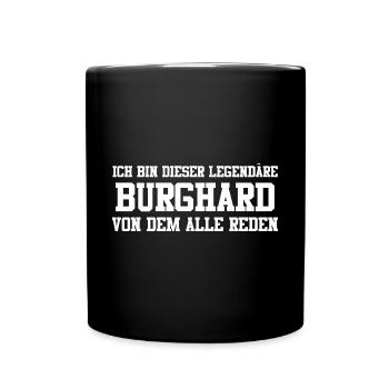 Burghard Name Design - Tasse einfarbig - Schwarz - Vorne