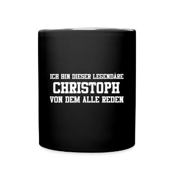 Christoph Name Design - Tasse einfarbig - Schwarz - Vorne
