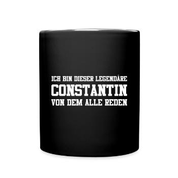Constantin Name Design - Tasse einfarbig - Schwarz - Vorne