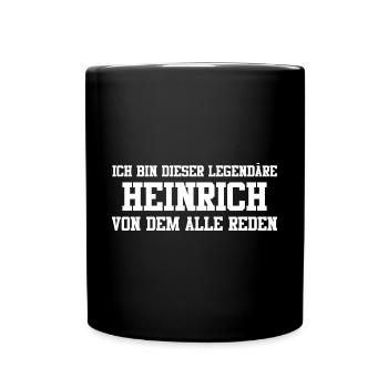 Heinrich Name Design - Tasse einfarbig - Schwarz - Vorne