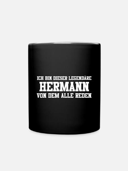 Hermann Name Design - Tasse einfarbig - Schwarz