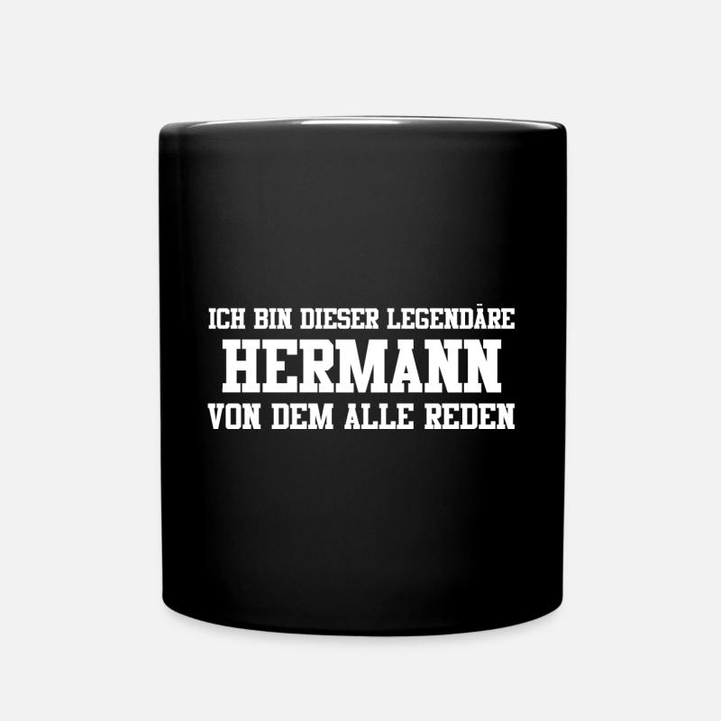 Hermann Name Design - Tasse einfarbig - Schwarz