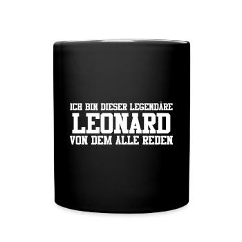 Leonard Name Design - Tasse einfarbig - Schwarz - Vorne