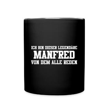 Manfred Name Design - Tasse einfarbig - Schwarz - Vorne