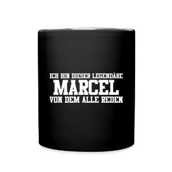 Marcel Name Design - Tasse einfarbig - Schwarz - Vorne