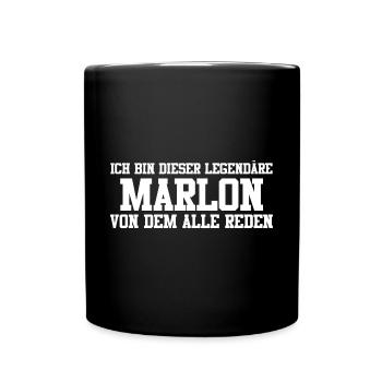 Marlon Name Design - Tasse einfarbig - Schwarz - Vorne