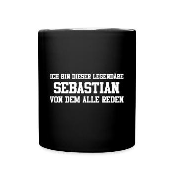 Sebastian Name Design - Tasse einfarbig - Schwarz - Vorne