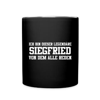 Siegfried Name Design - Tasse einfarbig - Schwarz - Vorne