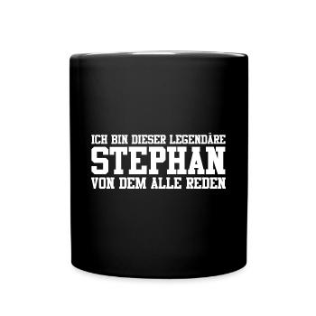 Stephan Name Design - Tasse einfarbig - Schwarz - Vorne