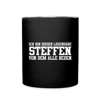 Steffen Name Design - Tasse einfarbig - Schwarz - Vorne