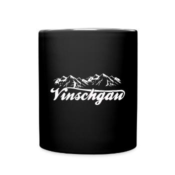 Vinschgau unter den Bergen italienischen Südtirol - Tasse einfarbig - Schwarz - Vorne