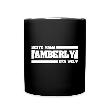 Amberly als Mutter - Tasse einfarbig - Schwarz - Vorne