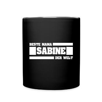 Sabine als Mutter - Tasse einfarbig - Schwarz - Vorne