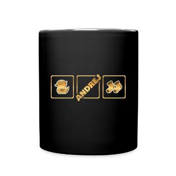 Andrej als Geburt - Tasse einfarbig - Schwarz - Vorne