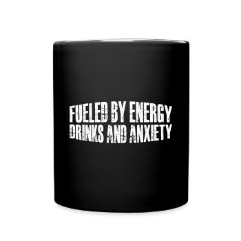 Alimenté par les boissons énergisantes et l’anxiété 8 - Mug uni - noir - Devant