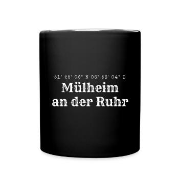 Mülheim an der Ruhr Koordinaten - Tasse einfarbig - Schwarz - Vorne