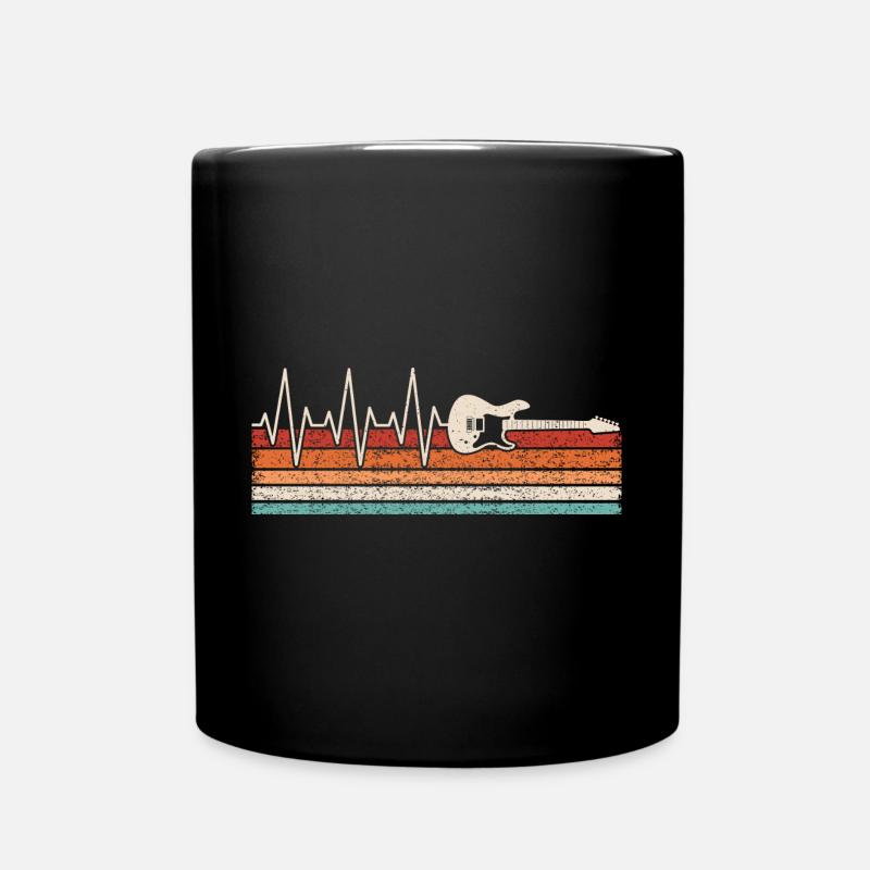 Battement de cœur de guitare électrique - Mug uni - noir