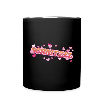 Escalope fraîche avec motif de cœurs roses - Mug uni - noir - Devant