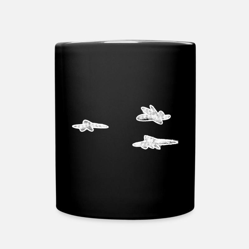 Clouds White - Full Colour Mug - black