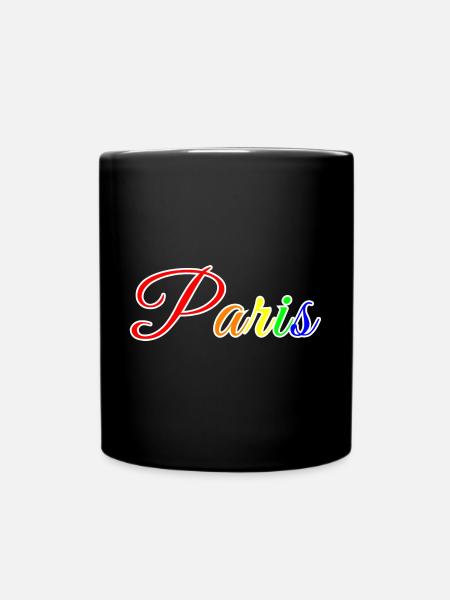Stylized and colorful Paris - Full Colour Mug - black