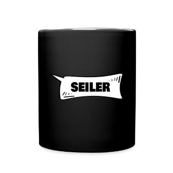Seiler als Sprechblase - Tasse einfarbig - Schwarz - Vorne