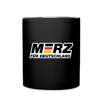 Merz für Deutschland - Kanzler - Kanzlerkandidat - Tasse einfarbig - Schwarz - Vorne