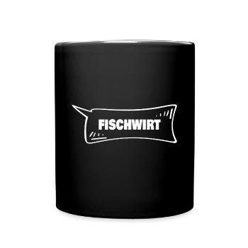 Speech bubble Fischwirt - Full Colour Mug - black - Front