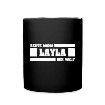 Mutter Layla - Tasse einfarbig - Schwarz - Vorne