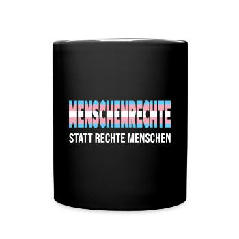 Transgender Menschenrechte Trans Pride - Tasse einfarbig - Schwarz - Vorne