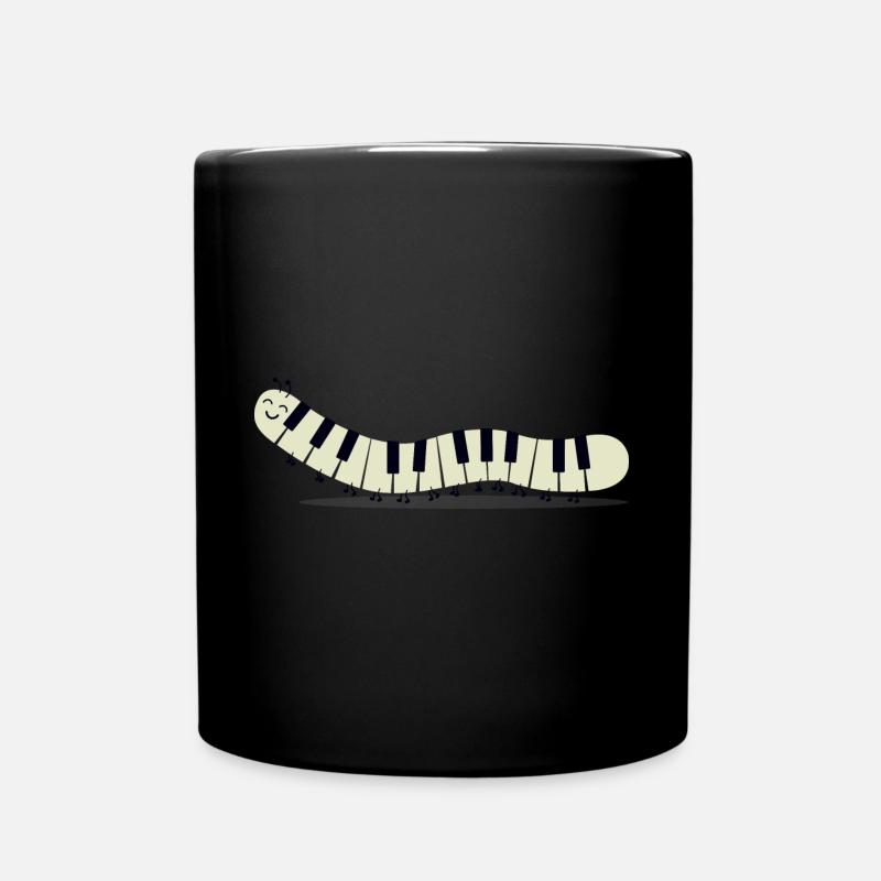 Caterpillar piano - Funny - Full Colour Mug - black