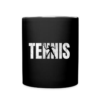 Joueur de tennis cadeau sport balle de tennis - Mug uni - noir - Devant