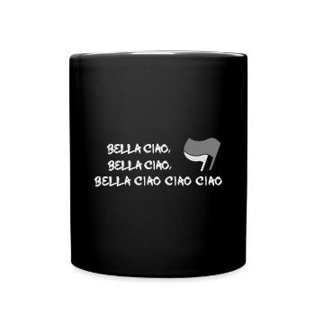 partisanenlied bella ciao italien antifa - Tasse einfarbig - Schwarz - Vorne