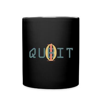 Qubit Quantum Entanglement Physics - Full Colour Mug - black - Front