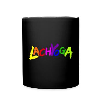 Lachyoga Lächeln Lebe Liebe Humor Happy Hour - Tasse einfarbig - Schwarz - Vorne