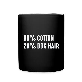 80% Baumwolle, 20% Hundehaare - Tasse einfarbig - Schwarz - Vorne