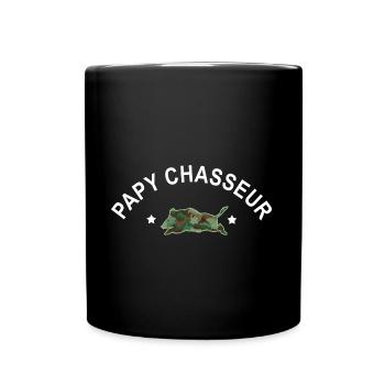 Cadeau papy chasseur chasse sanglier - Mug uni - noir - Devant