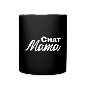 Chat Mama - Tasse einfarbig - Schwarz - Vorne