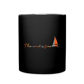 Wind Is Free Sailboat Sailor - Mug uni - noir - Devant