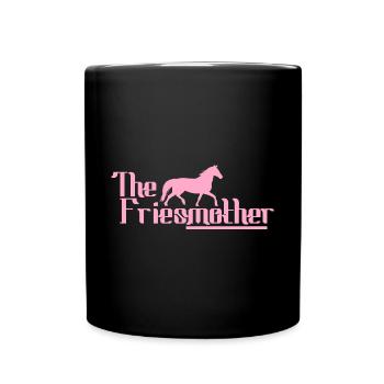 Friesenpferd Friesen Friese Pferd Mama Mom Pink - Tasse einfarbig - Schwarz - Vorne