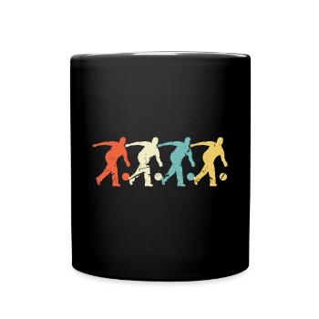 Bowling Retro Männer Bowling Spieler - Tasse einfarbig - Schwarz - Vorne