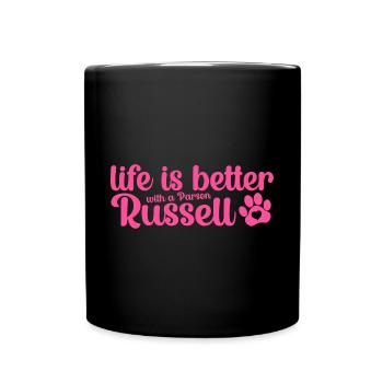 Parson Russell Jack Terrier Mama Dictons Rose - Mug uni - noir - Devant