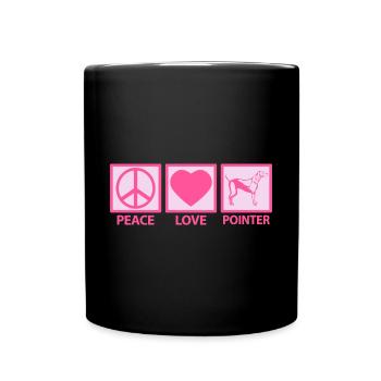 Deutsch English Pointer Mama Peace Love Rose - Mug uni - noir - Devant