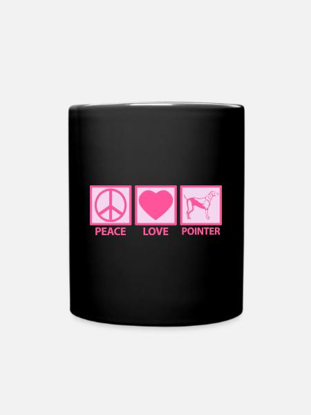 English Englischer Pointer Mama Peace Love Pink - Tasse einfarbig - Schwarz