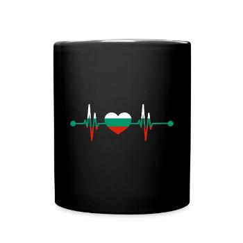 Herzschlag Balkan Bulgare Bulgarien - Tasse einfarbig - Schwarz - Vorne
