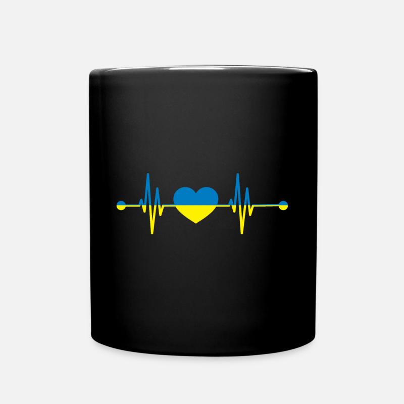 Herzschlag Ukrainer Ukraine - Tasse einfarbig - Schwarz