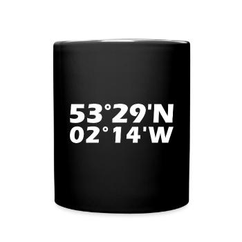 Manchester Coordinates - Full Colour Mug - black - Front