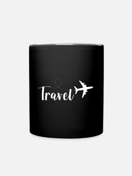 Flugzeug Reisen Abenteuer Reisen - Tasse einfarbig - Schwarz